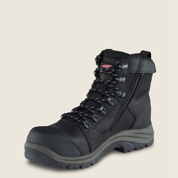 Safety Støvler Herre - Red Wing Trades - 6-Inch Side-Zip Waterproof Toe - Sort - QOFJVK-578